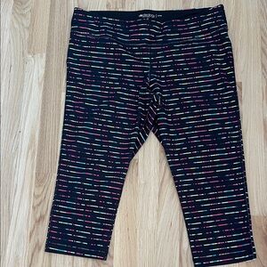Ideology Black Capris with Colorful Stripes